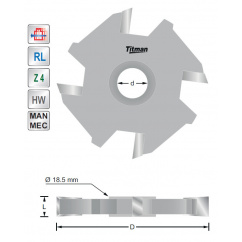 Groover D50 L12.7 with bore 12 mm | Titman Tools