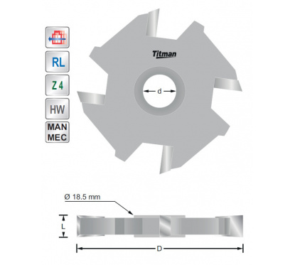 Groover D50 L12.7 with bore 12 mm | Titman Tools