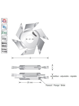 Schijffrees verstelbaar 5 - 9mm asgat 12 mm | Titman Tools