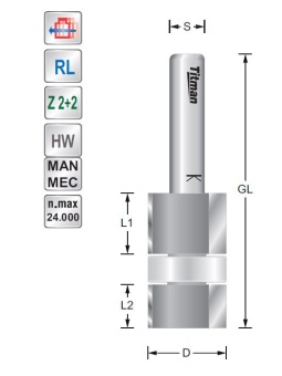 Double trimmer D18 S8 mm | Titman Tools