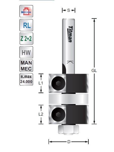 Replacement tip Double-Trimmer D25 S8mm | Titman Tools