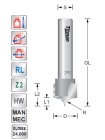 Radius-Schriftenfräser D13 R4 S8mm | Titman Tools