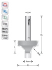 Rounding over cutter D29 R9,5 S8 mm with guide pin | Titman Tools