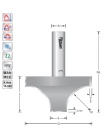 Rounding over cutter D60 R20 S12 mm with runout top and bottom | Titman Tools Rounding over cutter D60 R20 S12 mm with runout top and bottom | Titman Tools