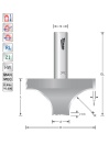 Rounding over cutter D60 R20 S12 mm with runout top and bottom | Titman Tools