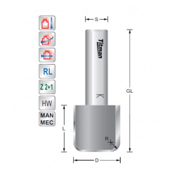 Bolle Radiusfrees D25 R5  S12mm | Titman Tools