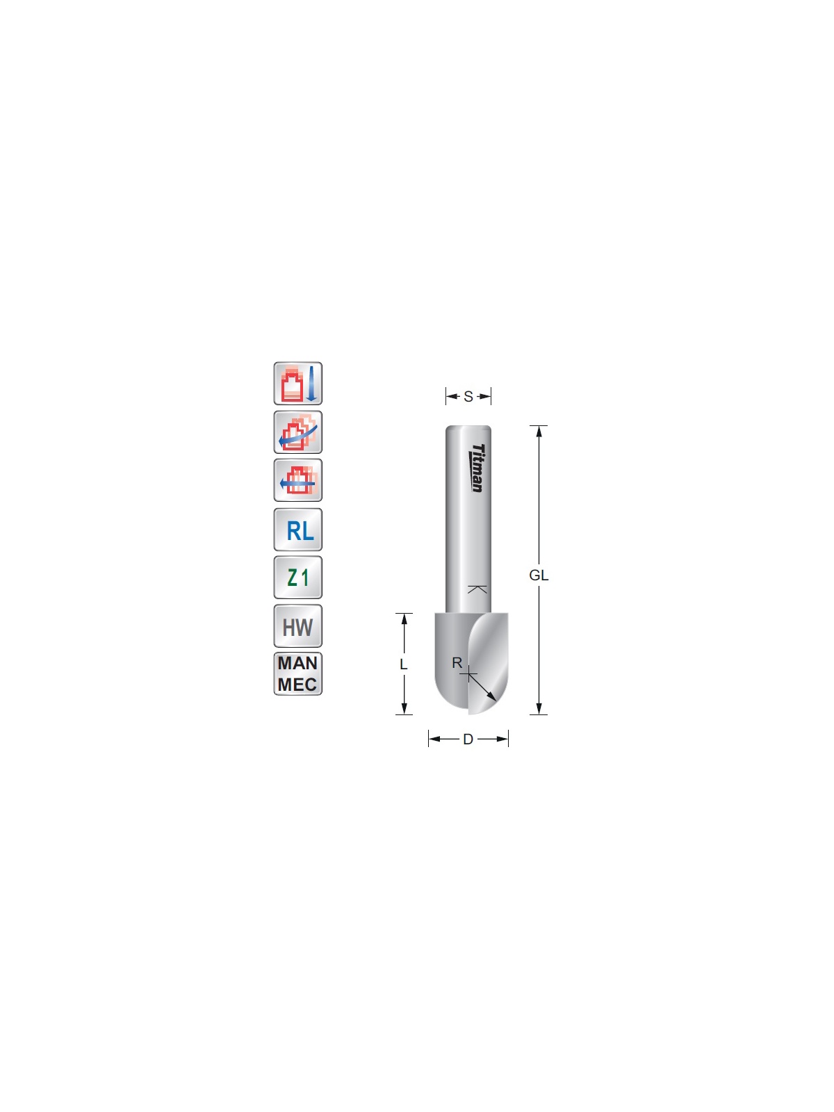 Titman Guttering cutter R1,6 S8mm | JVL-Europe