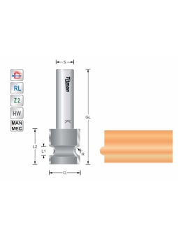 Half round profile cutter R3  S12mm