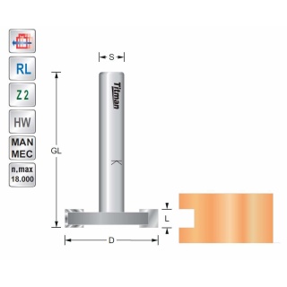 Side slotting cutter 3mm Z2 Shank 12 mm | Titman Tools