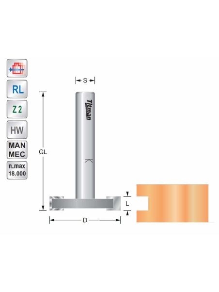 Titman Nut-Profilfräser 3mm Z2 Schaft 12 mm | JVL-Europe
