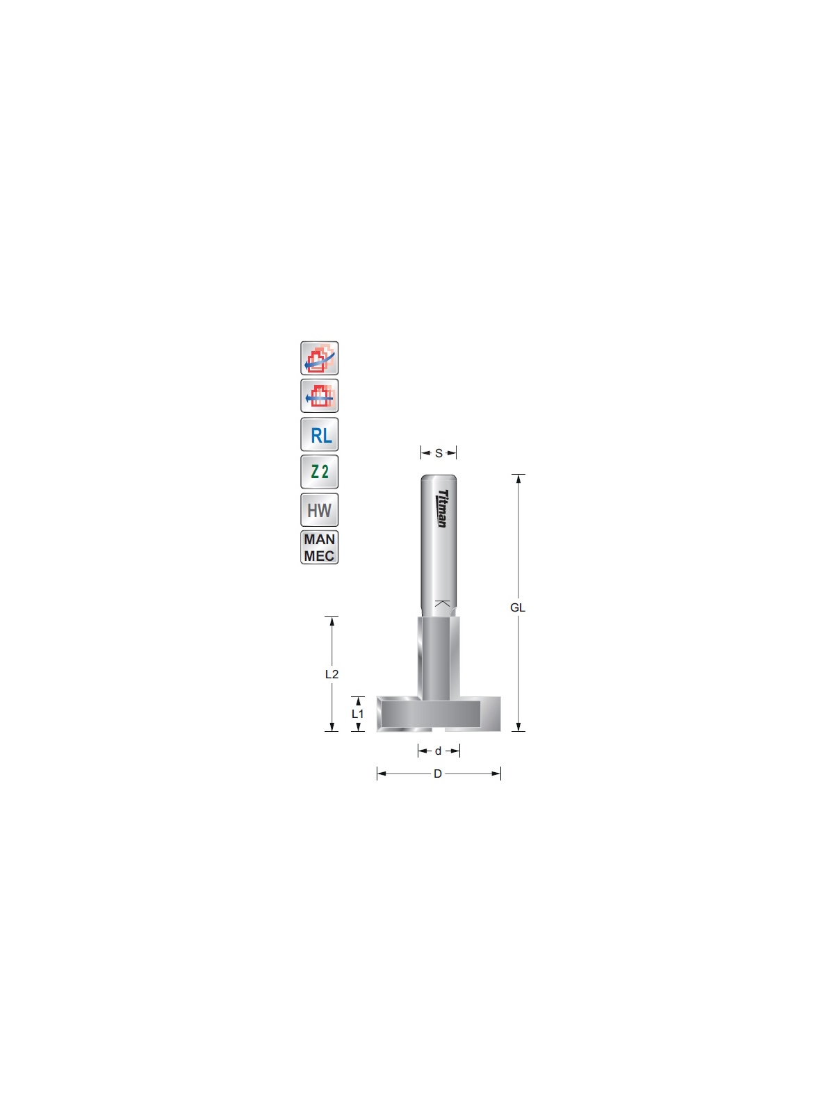 Titman T-Slot cutter 12,7 L2,5 S8 mm | JVL-Europe