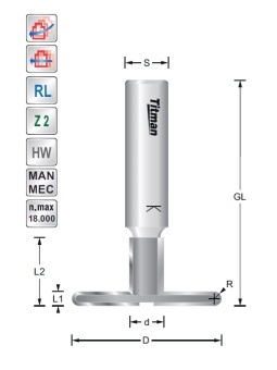 T-groeffrees met radius | Titman Tools