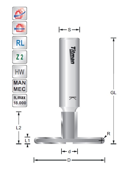 T-Nutfräser mit Radius | Titman Tools T-Nutfräser mit Radius | Titman Tools