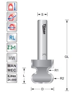 Handgreepfrees schacht 8mm | Titman Tools