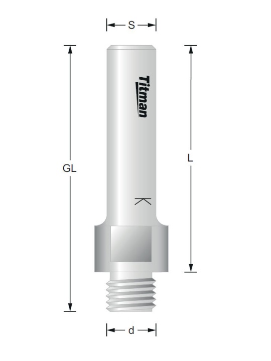 Adapter External thread to shank | Titman Tools