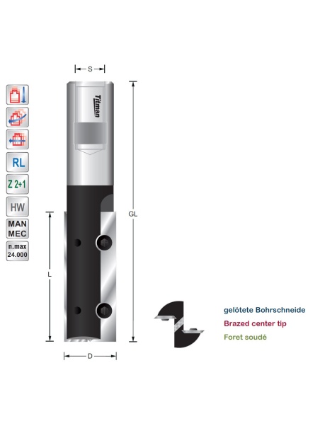 Wendeplatten-Nutfräser D18 L50 M10x1,5 Z2 | Titman Tools Wendeplatten-Nutfräser D18 L50 M10x1,5 Z2 | Titman Tools