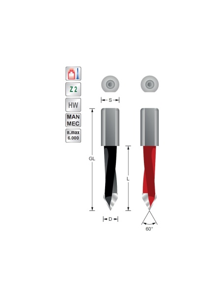 Durchgangslochbohrer D4 L70 S10 mm Rechtslauf | Durchgangslochbohrer D4 L70 S10 mm Rechtslauf |