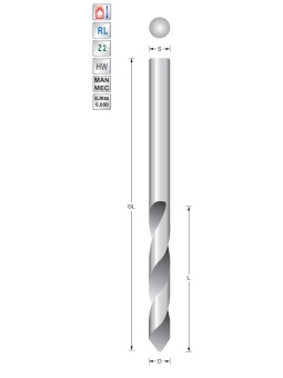 Spiralbohrer 8mm durchgehend zylindrisch | Titman Tools