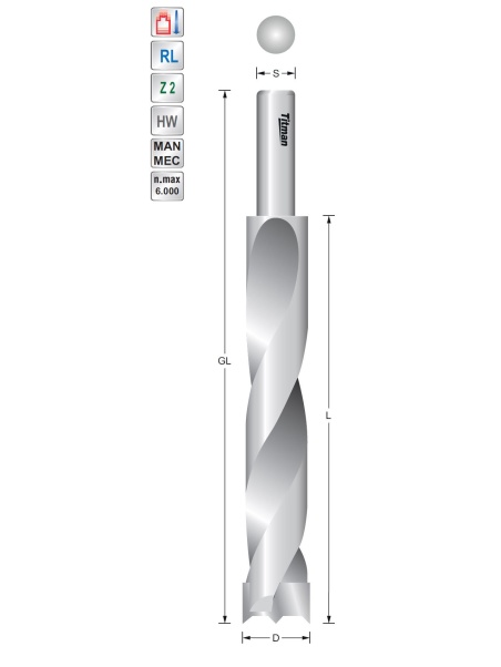 Spiraalboor 11mm extra lang schacht 10 mm Titman | JVL-Europe