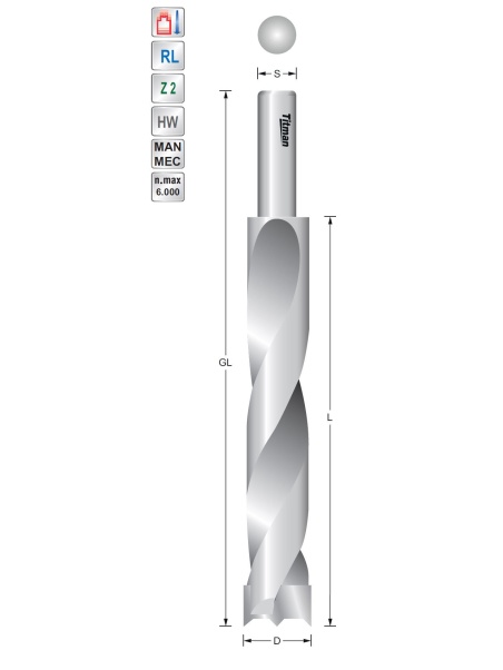 Twist drill 16mm extra long Shank 10 mm | Titman Tools Twist drill 16mm extra long Shank 10 mm | Titman Tools