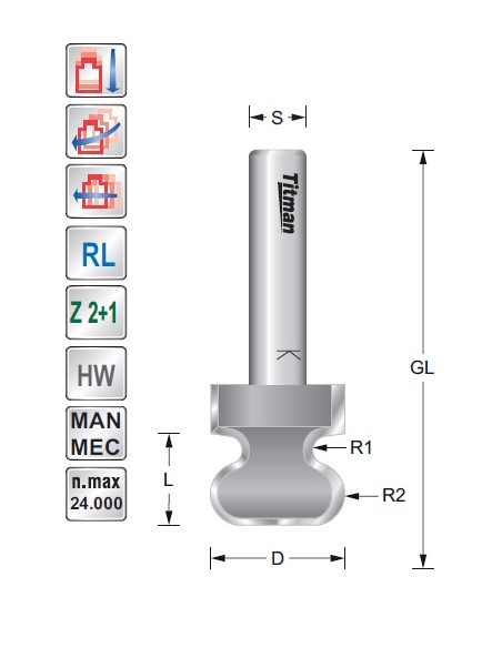 Finger pull Cutter shank 12 mm | Titman Tools