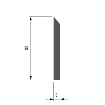 Streifenhobelmesser 640mm HSS 30 x 3 mm