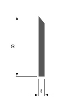 Streifenhobelmesser 710mm HSS 30 x 3 mm