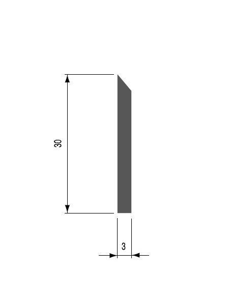 Schaafmes 1050mm HSS 30 x 3 mm