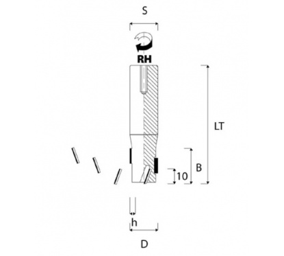 PCD Diamond straight router bit D16 26  S16mm