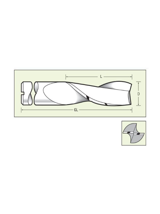 Titman Spiraalfrees Positief 2 snijder D8 S8mm | Titman Tools