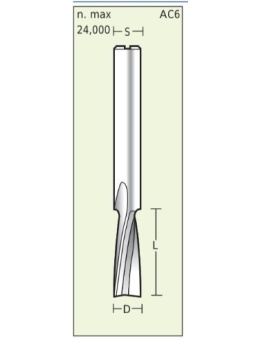 Spiral cutter Positiv for Plastics D10 L25 S10mm