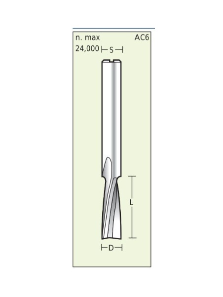 Titman Schlichtfräser Positiv für kunststoff  D8 L25 S8mm | JVL-Europe