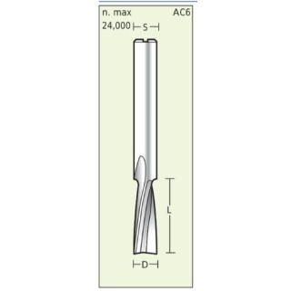 Spiral cutter Positiv for Plastics D4 L14 S6mm | Titman Tools