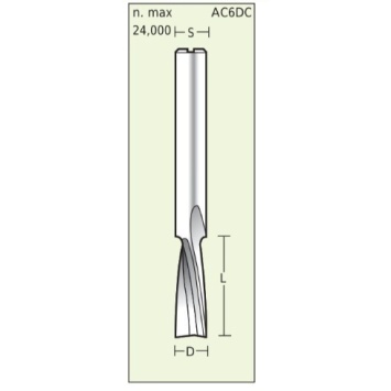 Spiral cutter Negative for Plastics D2,5 L10 S3mm