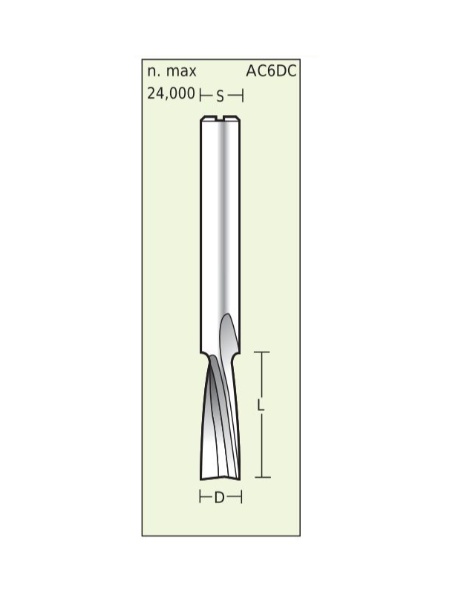 Titman Schlichtfräser Negativ für kunststoff  D3 L12 S6mm | JVL-Europe