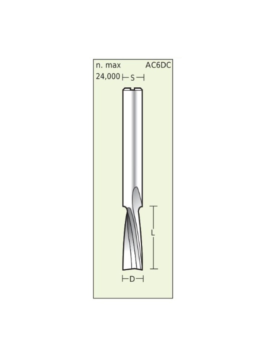 Spiral cutter Negative for Plastics D4 L14 S6mm | Titman Tools