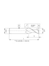 Fresa a spirale AS2 4x57 per alluminio, rame, plastica | Para tooling