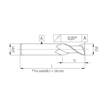 Spiraal frees AS2 5x50 voor aluminium, koper, kunststoffen