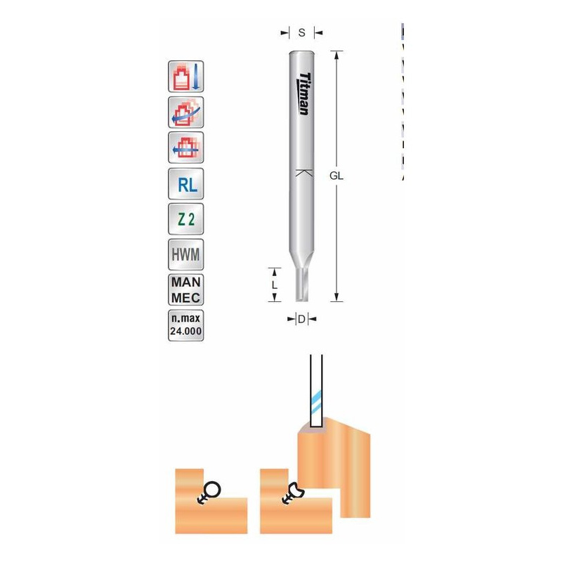 Tochtstrip frees recht 4mm | Titman Tools