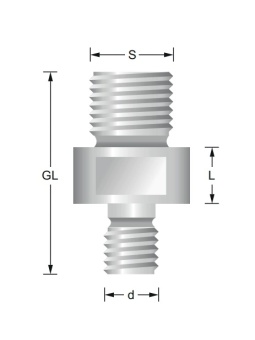 Adapter buitendraad M12x1naar buitendraad M16x1,5