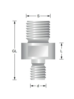 Adapter External M16x1.5 thread to external thread M10x1.5 | Titman Tools