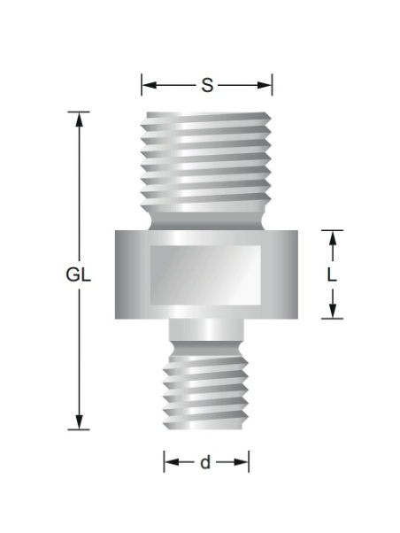 Adapter buitendraad M16x1.5 naar buitendraad M10x1.5 Adapter buitendraad M16x1.5 naar buitendraad M10x1.5