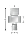 Adapter buitendraad M16x1.5 naar buitendraad M10x1.5 | Titman Tools