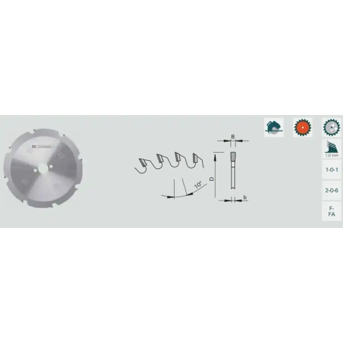 Hand-Kreissägeblat DP - Flachzahn mit Fase 190 x 30 Z8