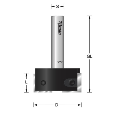 Titman Vlakfrees 30 mm met wisselmessen FMC30-8RT | Titman Tools