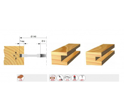 Wisselmes groeffrees TYPE B - 160 x 15 mm asgat 35mm | Stark Wisselmes groeffrees TYPE B - 160 x 15 mm asgat 35mm | Stark
