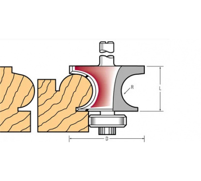 Titman Kraalprofielfrees met lager R2 S8mm | Titman Tools
