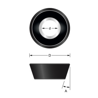 Raccoglitore per borchie 6° rivestimento in plastica fumcoating d6,35 mm D20mm