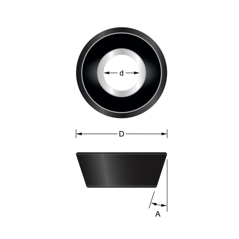 Plastic coated steel bearing angle 6°  d 6.35 mm D20 mm