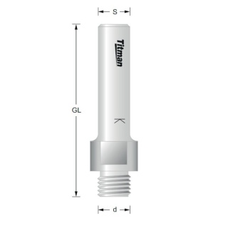 Aufnamedorn fur UG nutsäge M12x1. S12mm  | Titman Tools